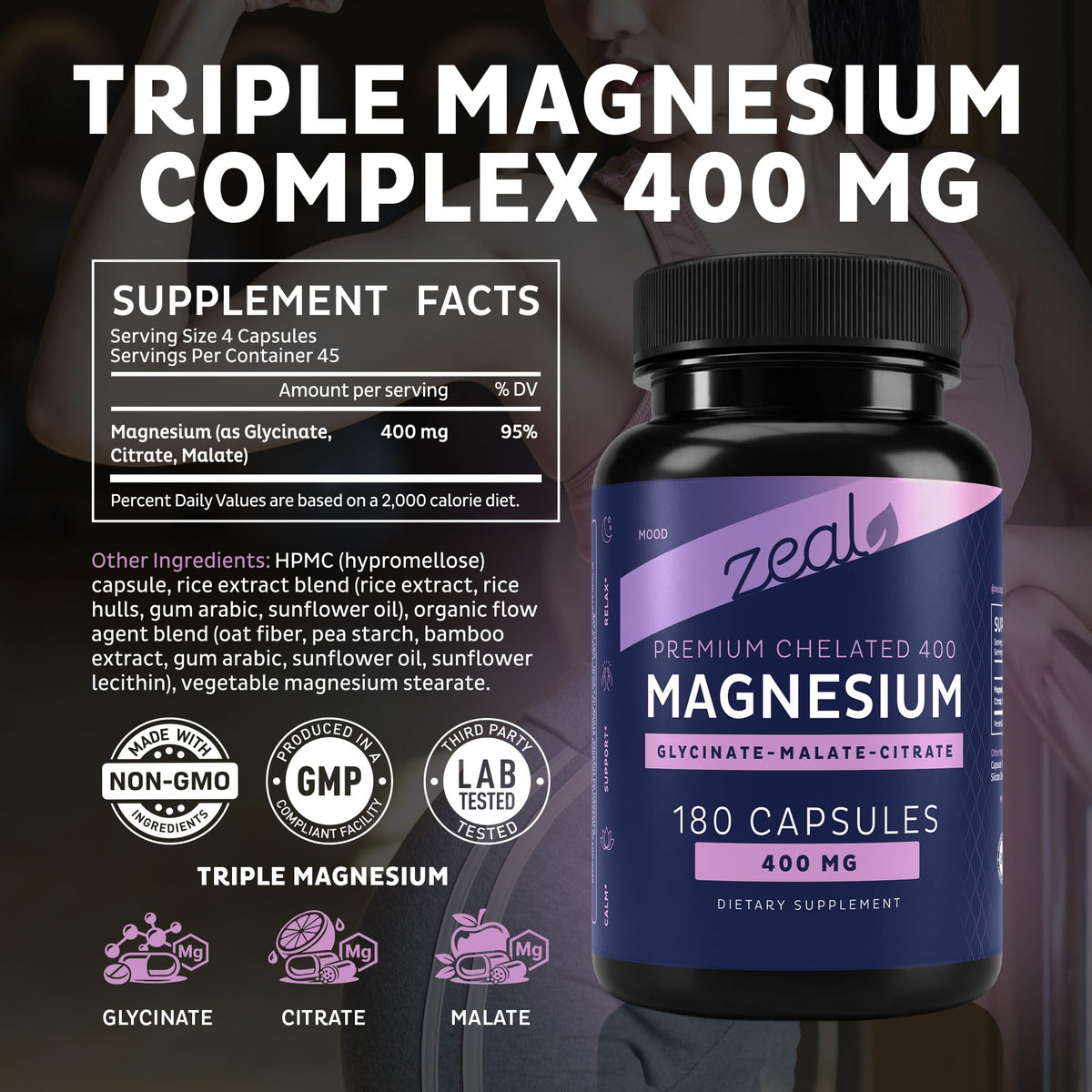 Magnesium Complex with Glycinate, Malate, & Citrate