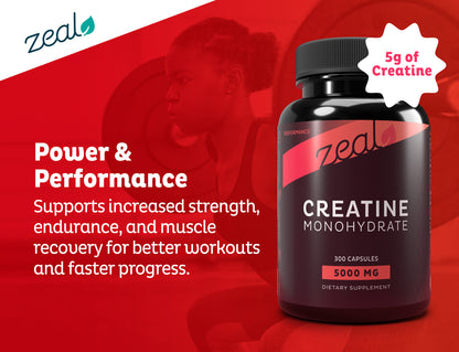 Zeal Creatine Monohydrate (300 Capsules)
