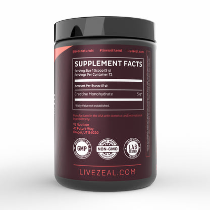 Micronized Creatine Monohydrate Unflavored Powder, 5000 mg per Serv (5g) | 72 Servings
